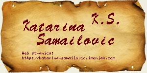 Katarina Samailović vizit kartica